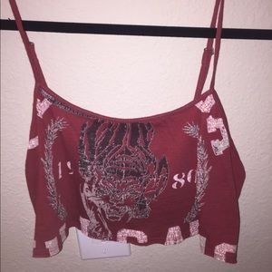 Free people red festival crop